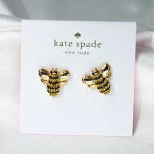 Kate Spade Crystal Bee Studs Earrings (Includes Dust Bag)